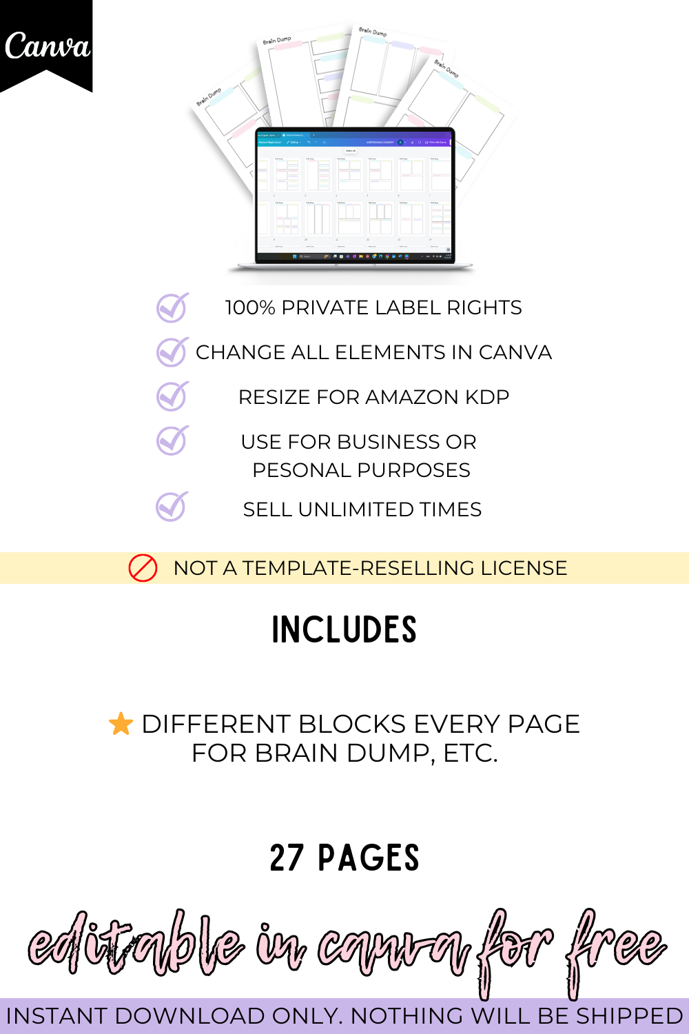 Note Taking Blocks 1 | Canva Template | 26 Pages - Image 3